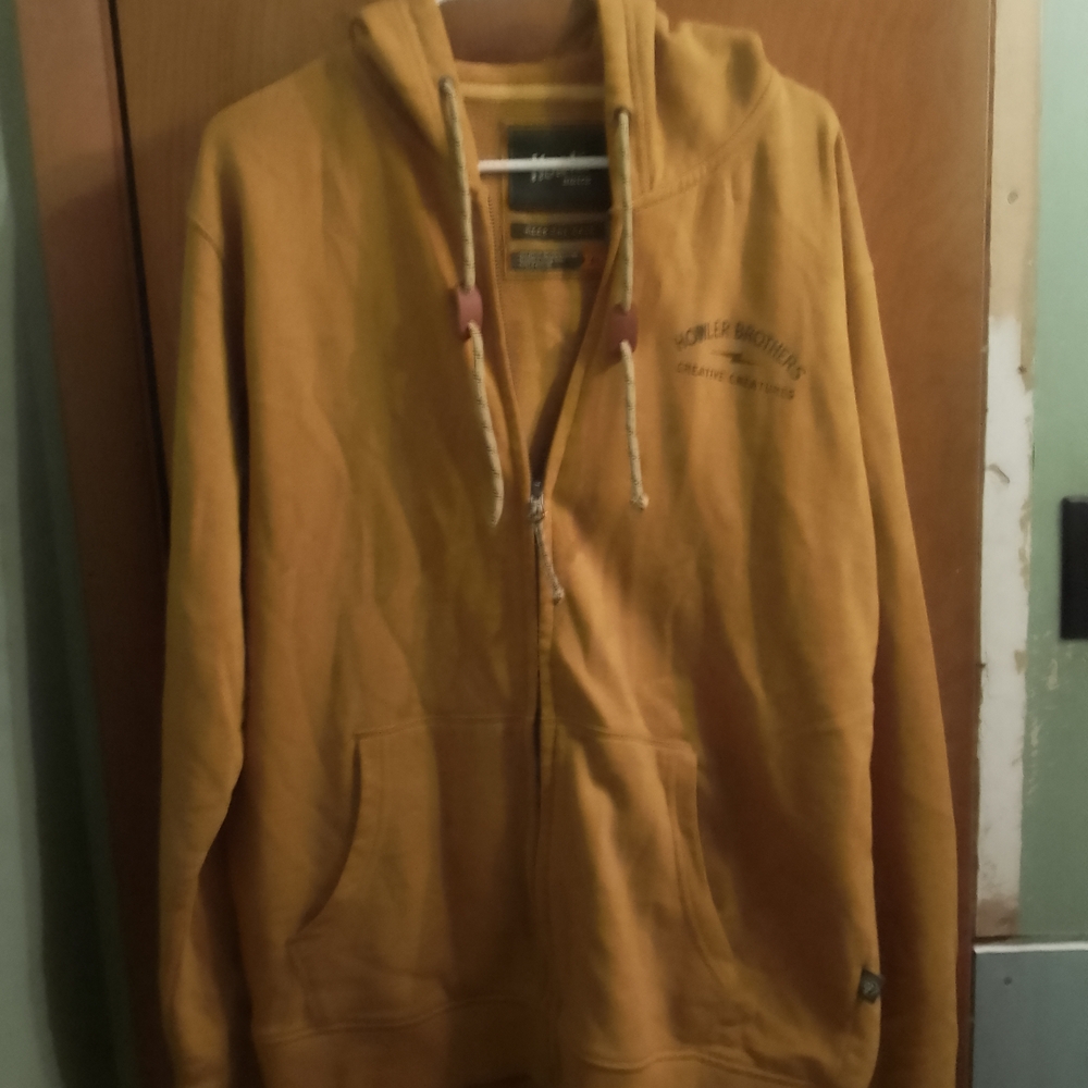 Howler Brothers Creative Creatures Mustard Zip-Up Hoodie Sweater - Picture 8 of 12